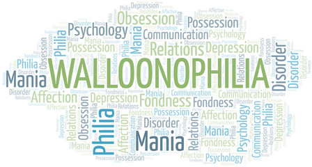 Walloonophilia word cloud. Type of Philia.