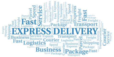 Fototapeta premium Express Delivery word cloud. Wordcloud made with text only.
