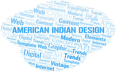 Fototapeta premium American Indian Design word cloud. Wordcloud made with text only.