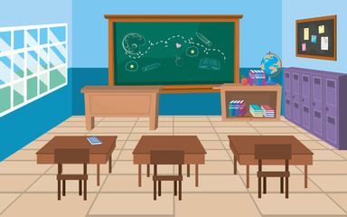 Classroom of school design vector illustrator