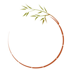Round  twig of bamboo, For your text, vector.