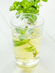 Mint tea in glass