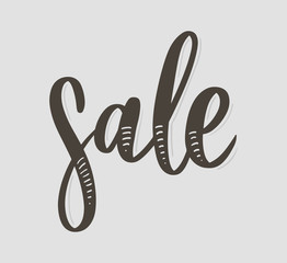 Black letters: SALE, Hand sketched Sale lettering typography. Hand drawn Sale lettering sign. Badge, icon, banner, tag, illustration