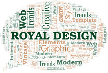 Royal Design word cloud. Wordcloud made with text only.