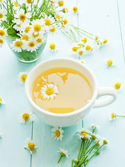 Camomile flowers tea