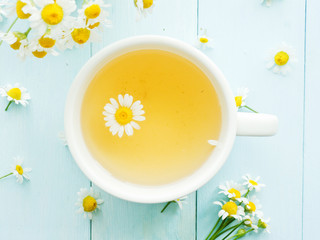 Camomile flowers tea