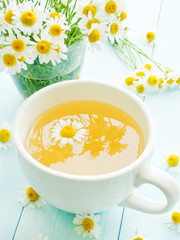 Camomile flowers tea