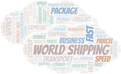 World Shipping word cloud. Wordcloud made with text only.