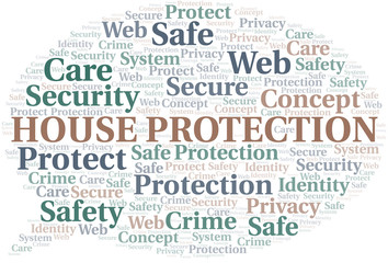 Fototapeta premium House Protection word cloud. Wordcloud made with text only.