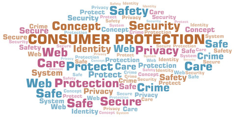 Consumer Protection word cloud. Wordcloud made with text only.