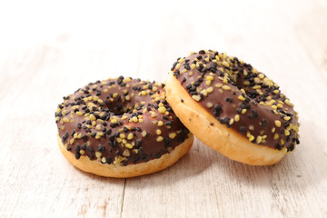 chocolate donut, studio shot