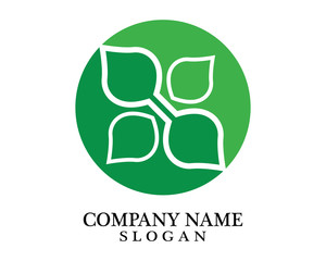 Logos of green leaf ecology nature element vector