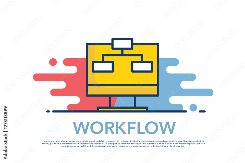 Poster workflow icon set