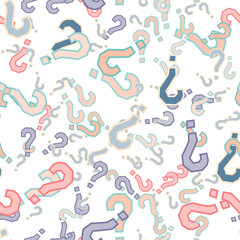 Quiz seamless pattern. Question marks, doubt, faq