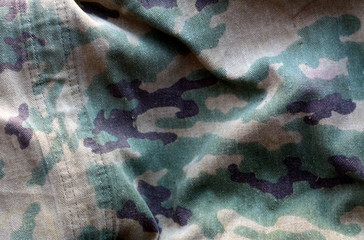 Dirty camouflage cloth with blur effect.