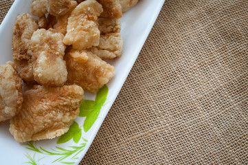 Malaysian style battered and deep fried dory fish cubes.