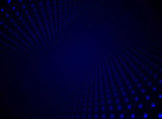 Abstract technology futuristic data visualization particle dynamic blue dots pattern on darkness background and texture with copy space.