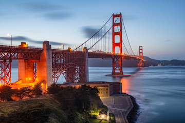 Golden Gate Bridge during Blue Hour, San Francisco, California