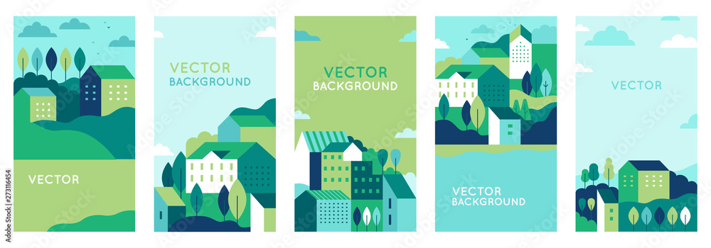 Poster vector set of social media stories design templates, backgrounds with copy space for text - urban la