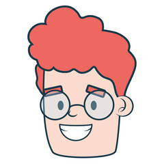 face man character on white background