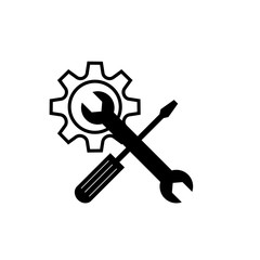 Crossed wrench and screwdriver with gears