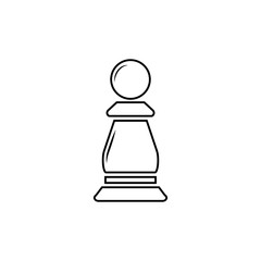 Chess pawn vector icon on white