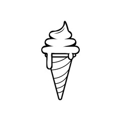 Ice cream vector icon on white background