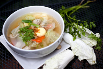 Pork soup with tofu,Thai food