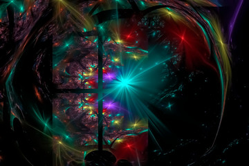 abstract digital fractal fantasy design background curve