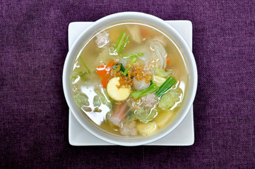 Pork soup with tofu,Thai food