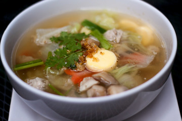 Pork soup with tofu,Thai food