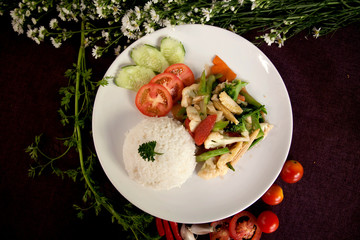 mixed vegetable stire-fried,Thai food