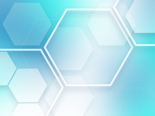 Obraz na płótnie Canvas Blue abstract background hexagons pattern tech sci fi innovation concept