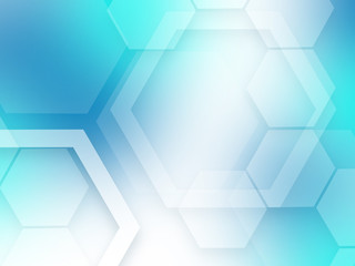 Blue abstract background hexagons pattern tech sci fi innovation concept