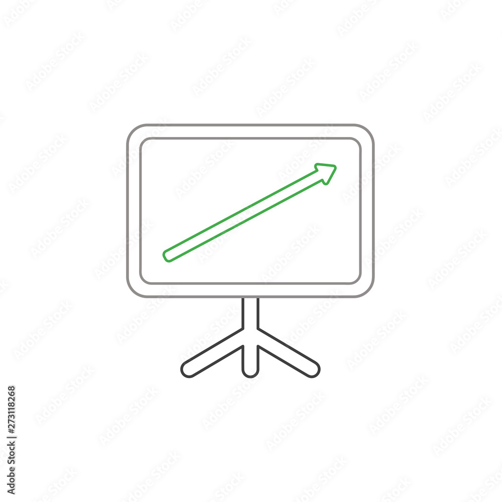 Poster vector icon concept of sales chart board with arrow moving up.