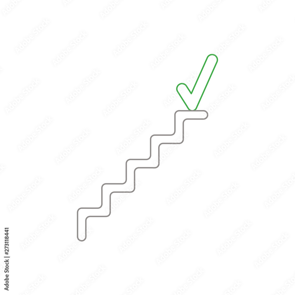 Poster vector icon concept of stairs with check mark on the top.