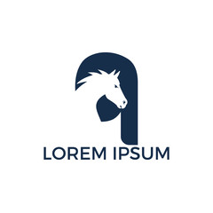 Modern horse and letter Q logo design. Creative alphabet Q and horse vector logo design template.