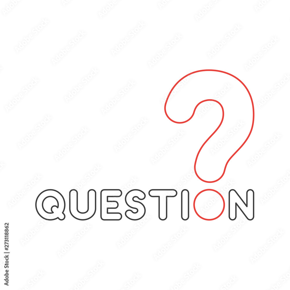 Poster vector icon concept of question word text with question mark.
