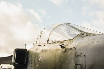 Fototapeta na wymiar Old military fighter cockpit
