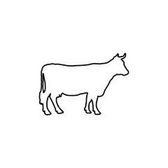 silhouette of a cow. vector illustration