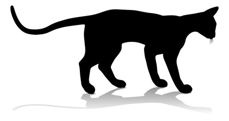 A silhouette cat pet animal detailed graphic