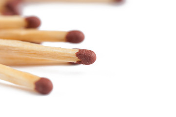 The matches are isolated on a white background.Copy space