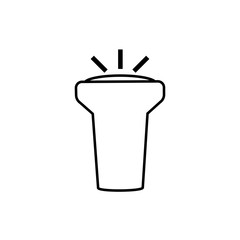 flashlight vector icon. black not filled lamp (circuit) on white background