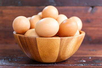 Many Egg in the wood cup