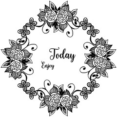 Vector illustration various wreath frame with lettering enjoy today