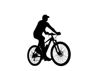 Obraz na płótnie Canvas silhouette cyclists bicycle riders on white background.