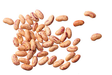 red kidney beans isolated on white background. top view