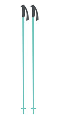 children's ski poles or trekking. skiing equipment icons.
