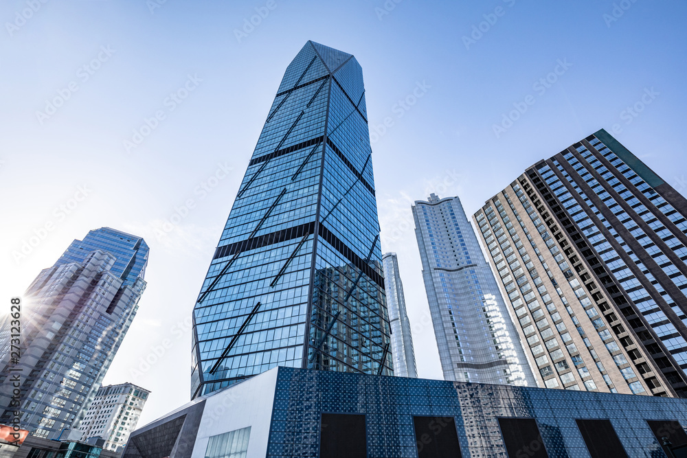 Immeuble de verre d'un quartier d'affaires