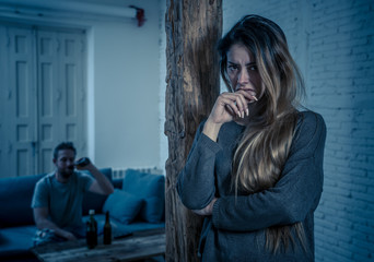 Woman victim of domestic violence and abuse feeling alone and depressed